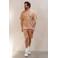 Kultivate Ezra regular casual short terra met textuur