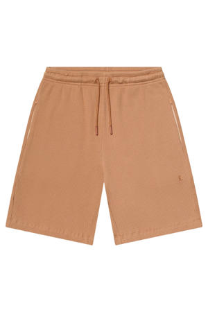 Ezra regular casual short terra met textuur