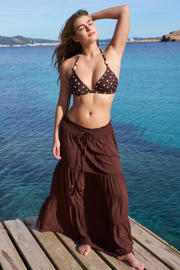 thumbnail: BEACHWAVE voorgevormde halter bikinitop bruin