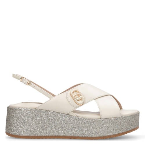 Liu Jo leren sandalen ecru/zilver