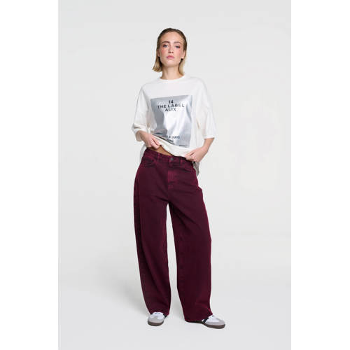 Alix the Label barrel jeans donkerrood afbeelding