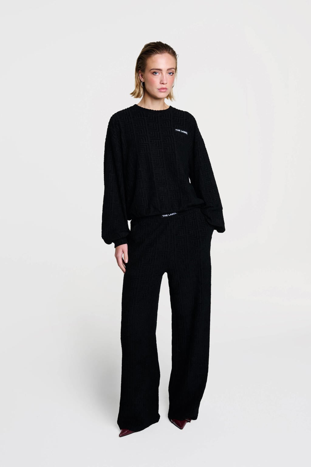 Zwarte dames Alix the Label wide leg regular waist casual broek