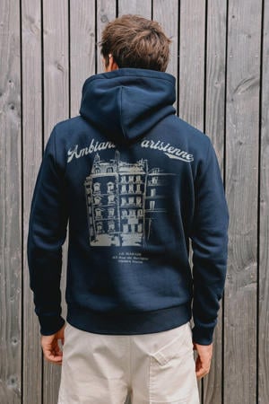 hoodie met backprint donkerblauw