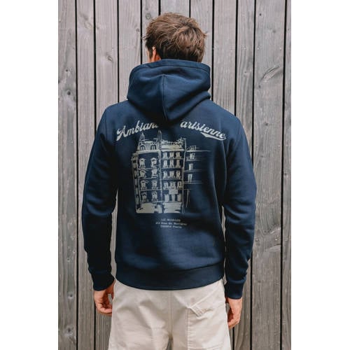 Kultivate hoodie met backprint donkerblauw afbeelding