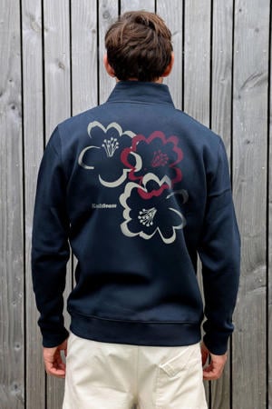 sweater met backprint donkerblauw