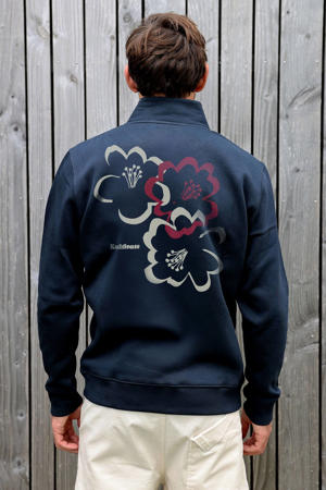 sweater met backprint donkerblauw