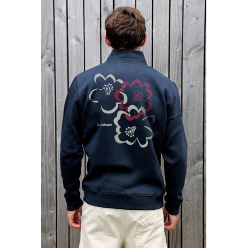 Kultivate sweater met backprint donkerblauw afbeelding