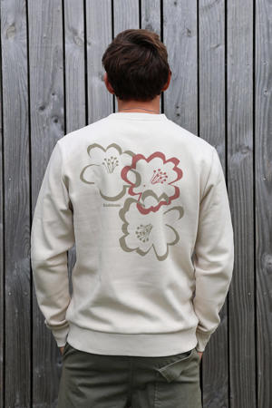 sweater met backprint beige