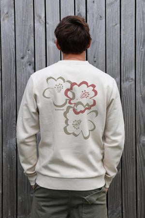 sweater met backprint beige