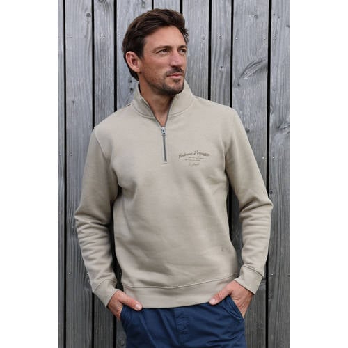 Kultivate sweater met backprint taupe afbeelding