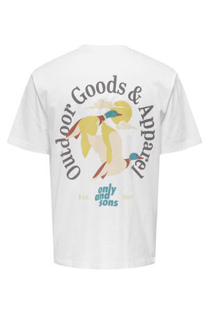 regular T-shirt met backprint wit