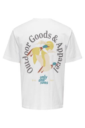 regular T-shirt met backprint wit
