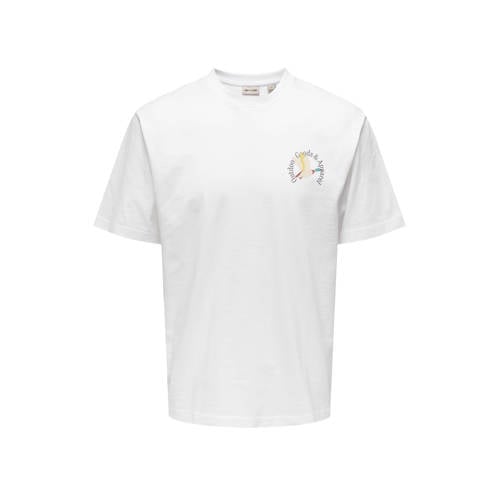 ONLY & SONS Rechtvallend T-shirt met backprint wit afbeelding