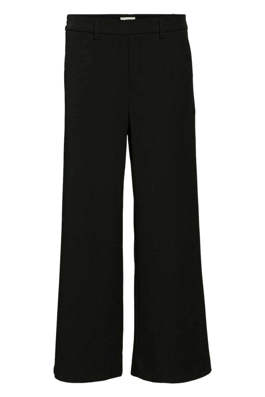 Zwarte dames Object TALL wide leg regular waist casual broek TALL met effen