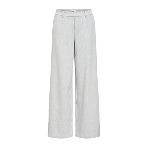 OBJECT wide leg regular waist casual broek lichtgrijs - TALL afbeelding
