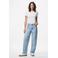PIECES barrel jeans light blue denim