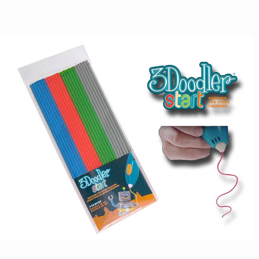 3Doodler Refill set met grijs, blauw, groen en rood
