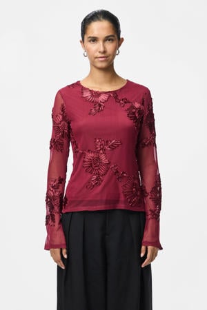 gebloemde top rood
