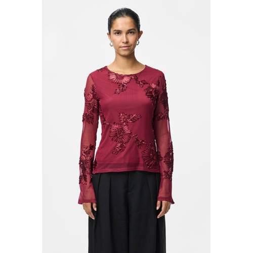 PIECES gebloemde top rood afbeelding