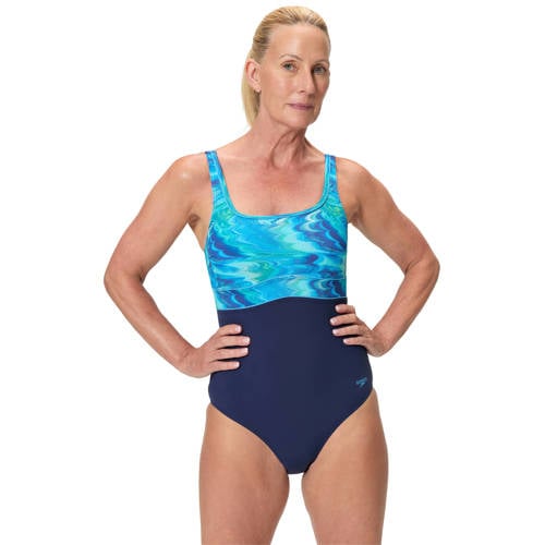 Speedo Shape Comprex Ultra corrigerend badpak Contour Eclipse donkerblauw/turquoise afbeelding