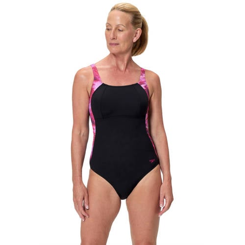 Speedo Shape Comprex Ultra corrigerend badpak Luna Lustre zwart/roze afbeelding