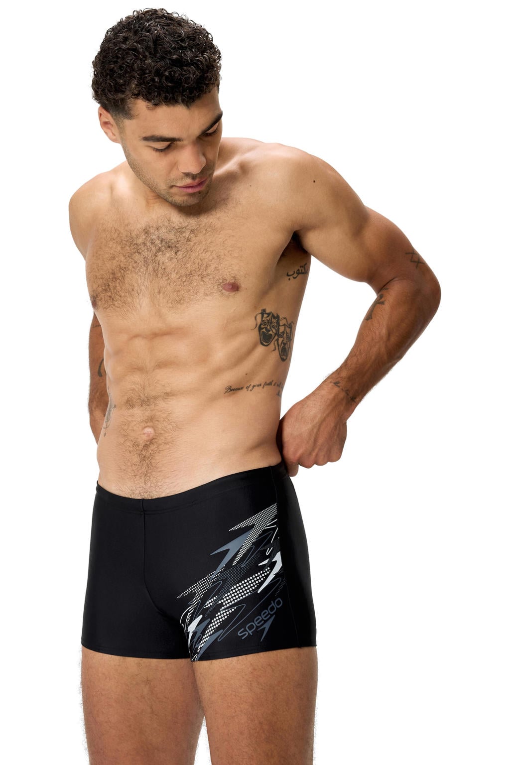 Speedo EnduraFlex zwemboxer Medley Logo - zwart/grijs