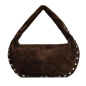 suede schoudertas bruin