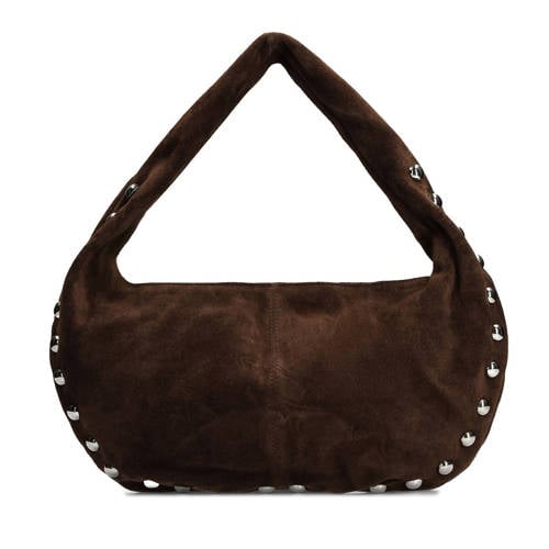 Manfield suede schoudertas bruin afbeelding