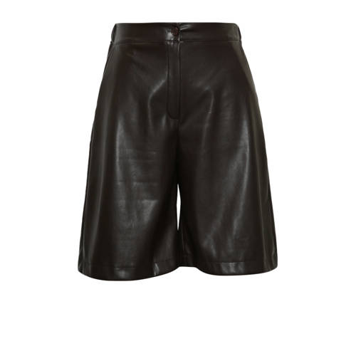 Paprika imitatieleren Slim regular waist casual short zwart afbeelding