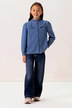 wide leg high waist wide leg jeans dark blue denim