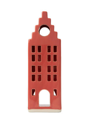 waxinelichthouder huisje met klokgevel (22 cm)