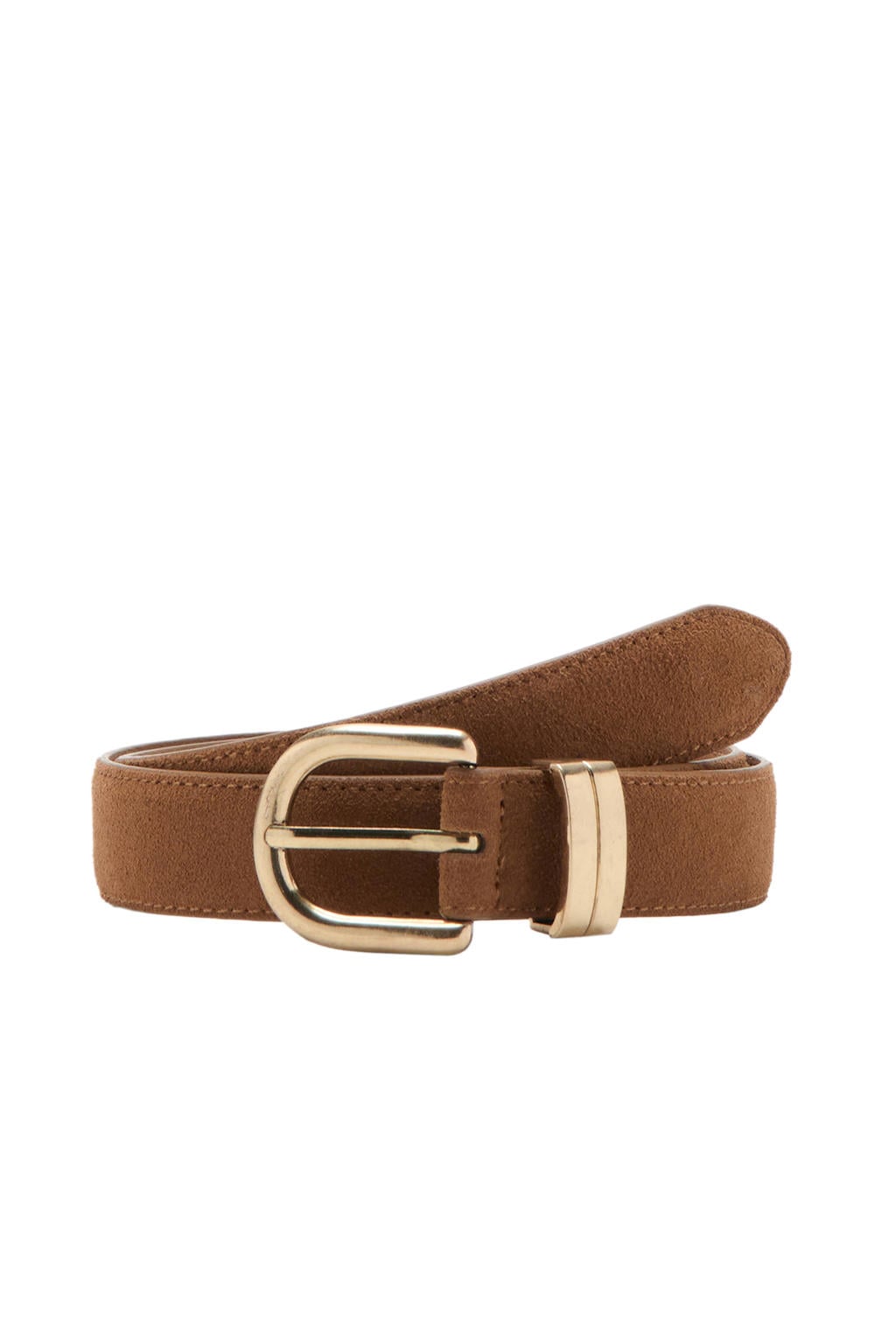 Mango suede riem bruin
