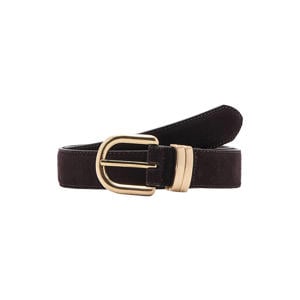 suede riem donkerbruin
