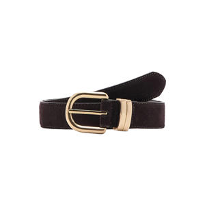 suede riem donkerbruin