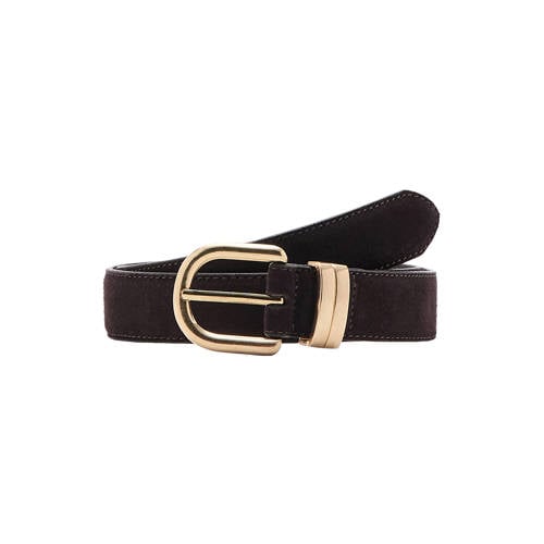 Mango suede riem donkerbruin afbeelding