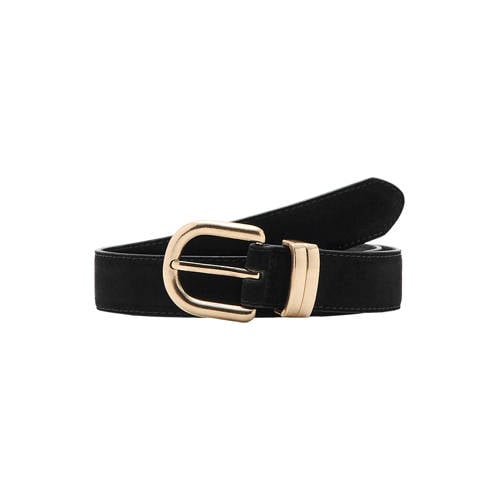 Mango suede riem zwart afbeelding