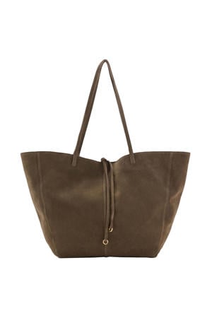 suede shopper kaki