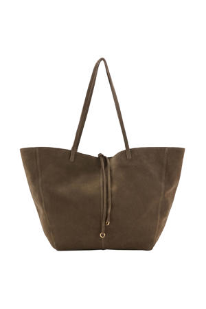 suede shopper kaki