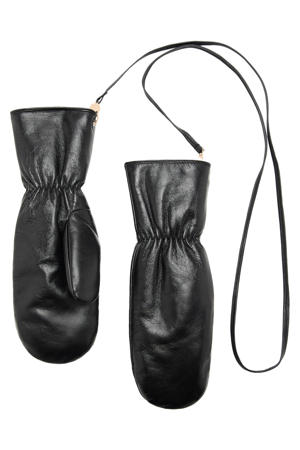 leren wanten zwart