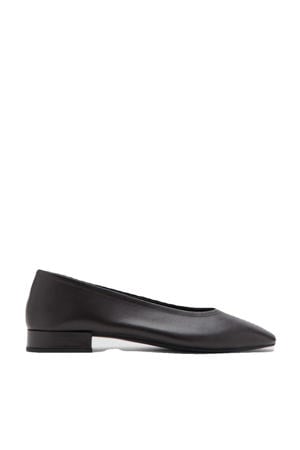 leren ballerina's donkerbruin