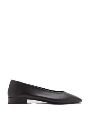 leren ballerina's donkerbruin
