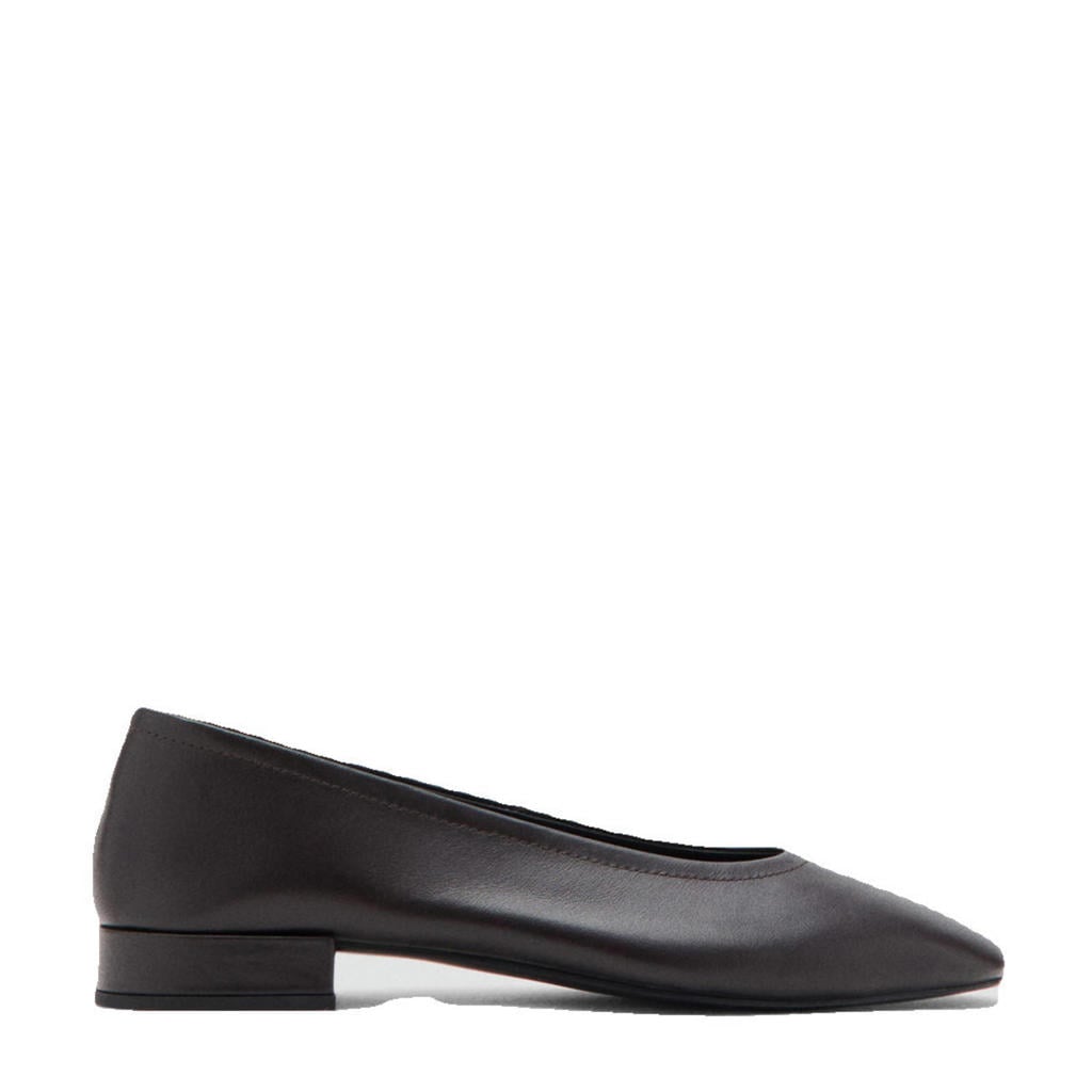 Donkerblauwe dames Mango leren ballerina's