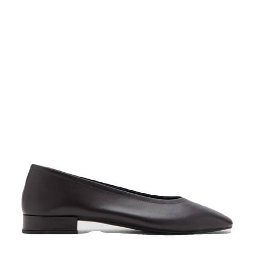 Mango leren ballerina's donkerbruin afbeelding