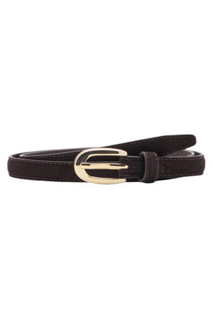 suede riem donkerbruin