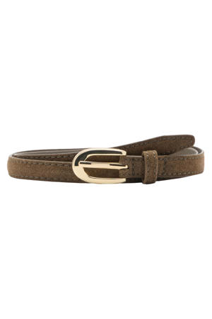suede riem bruin