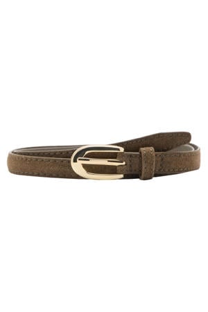 suede riem bruin