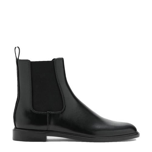 Mango leren chelsea boots zwart afbeelding