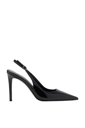 lak slingback pumps zwart