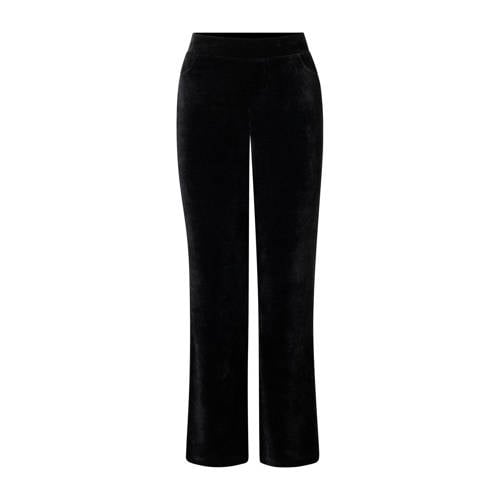 Yest Curve straight high waist casual broek zwart afbeelding