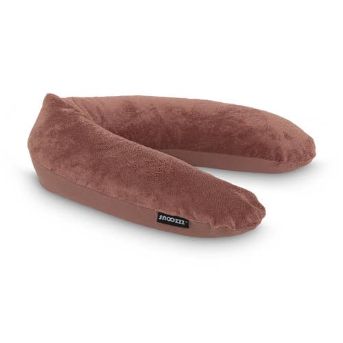 Snoozzz Voedingskussen Premium Kwaliteit - 185 cm – Microparel Vulling – Wasbare Hoes - Teddy Chestnut afbeelding